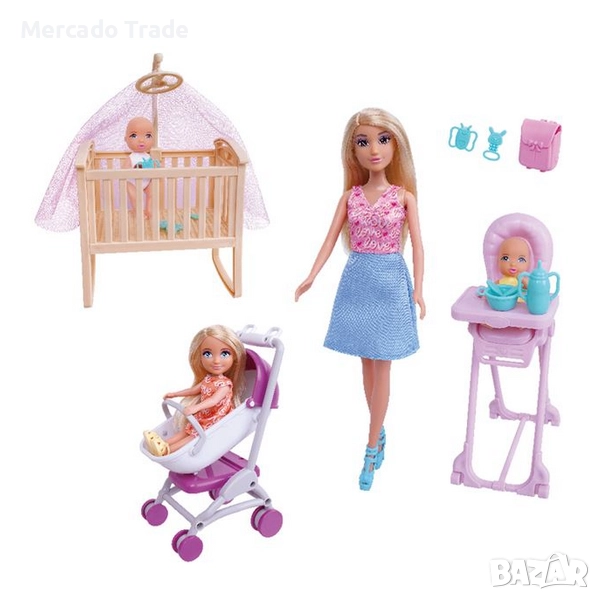 Кукла майка Бети с 3 деца и аксесоари, снимка 1