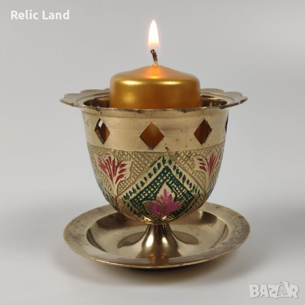 Чашка за свещ от месинг, снимка 1