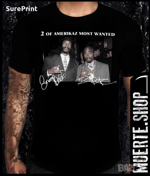 Черна тениска с щампа 2 OF AMERICAS MOST WANTED, снимка 1