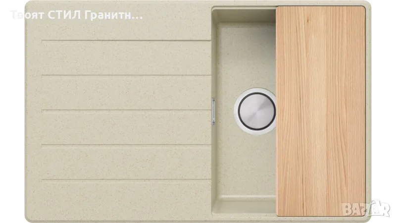 беж кухненска мивка от гранит Копенхаген 780х500 Top 50, снимка 1