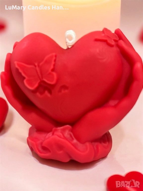 Свещ “ Сърце в ръце”, снимка 1