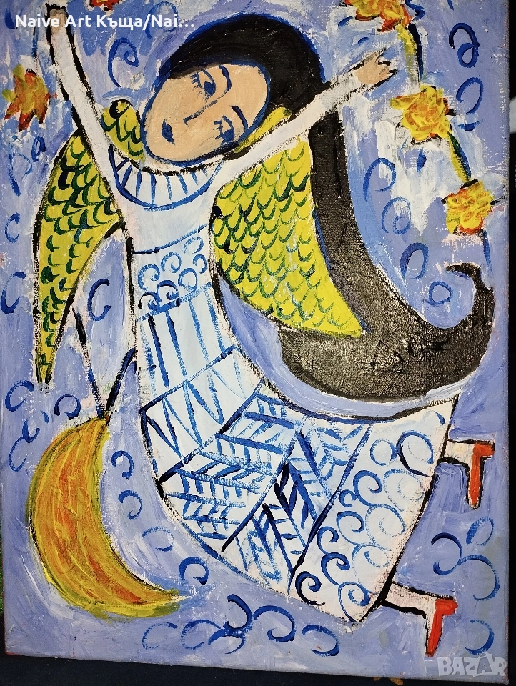 Картина платно маслени бои акрилни бои структурна паста размер ш. 22/ в.32, снимка 1