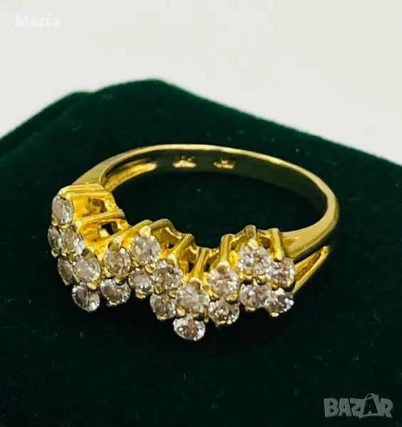 Дамски пръстен жълто злато и брилянти, снимка 1