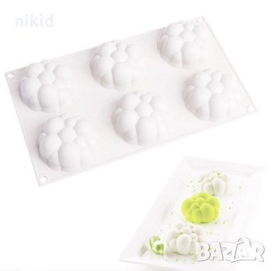 3D 6 бр Балончета Облачета мехури силиконов молд форма за десерти мус желе шоколад гипс свещ и др, снимка 1