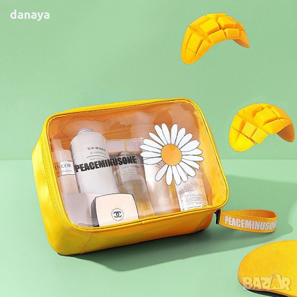 2206 Дамска козметична чантичка Маргаритка, снимка 1