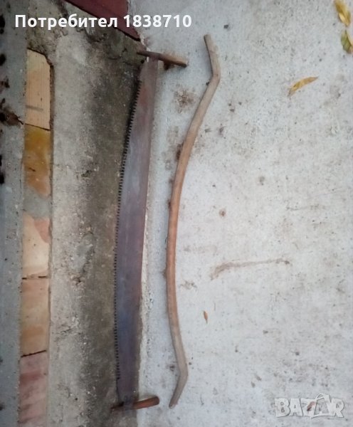 Стари предмети - трион-трупачка и кобилица, снимка 1