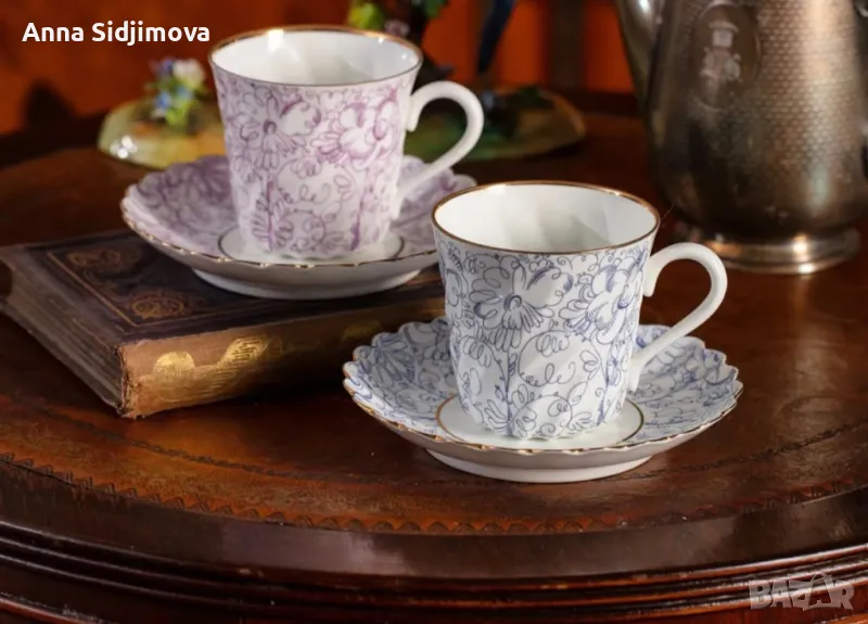 Руски порцелан ЛФЗ двоен сет за кафе , снимка 1