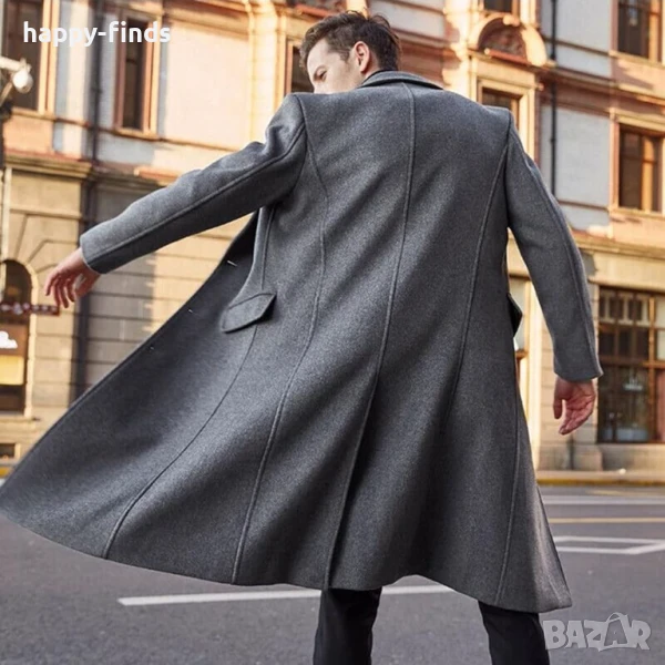 топ стил Мъжко палто, висококачествен вълнен плат XL 54, снимка 1