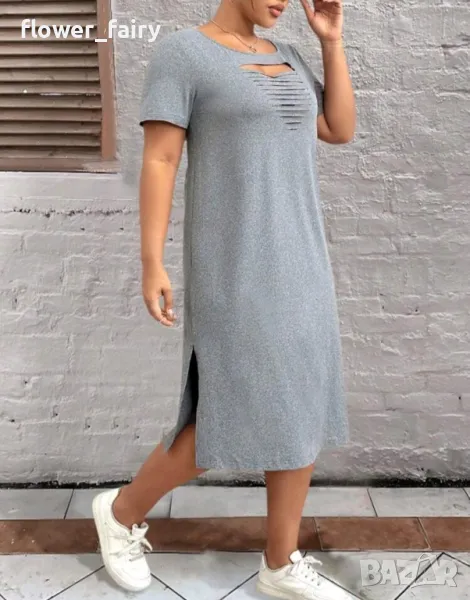 Нова сива рокля,размер 2-3хл , снимка 1