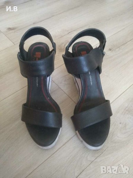 Сандали естествена кожа на платформа, снимка 1
