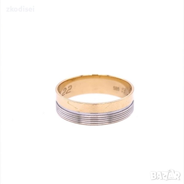 Златен пръстен брачна халка 3,40гр. размер:59 14кр. проба:585 модел:20568-1, снимка 1