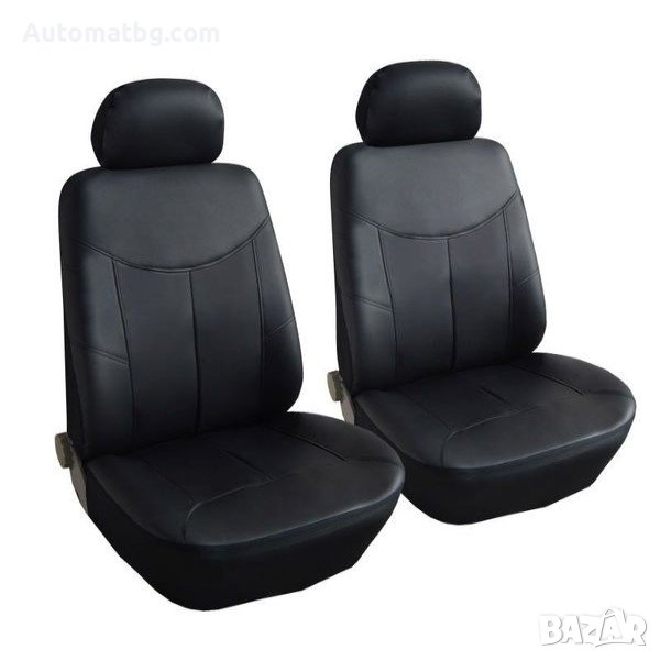 К-т тапицерия Automat, Еко кожа, За предни седалкки, Черен, снимка 1