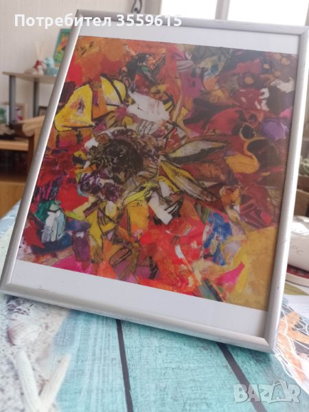 метална рамка с принт Цветя от изложение в Лондон, снимка 1