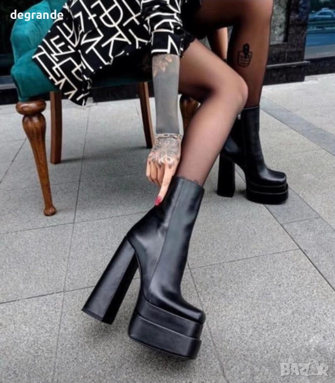 Дамски Боти Висок Ток, снимка 1