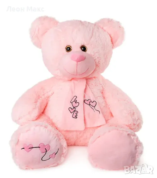 Мече плюш с шал 80см голяма мечка 40106, снимка 1