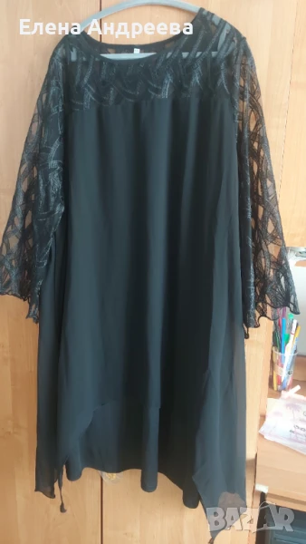 Нова, черна и  елегантна макси рокля ., снимка 1