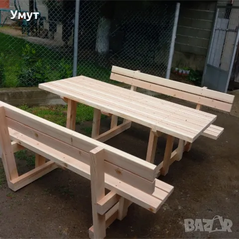 Комплект маса с две пейки , снимка 2 - Маси - 50237898