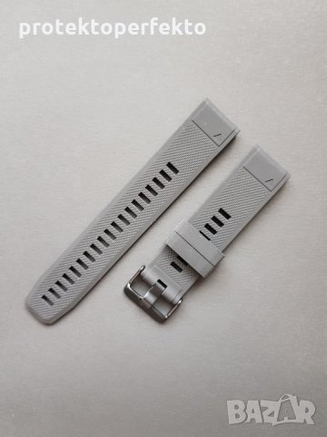 Силиконова каишка за GARMIN Fenix 6X – сив цвят, снимка 14 - Каишки за часовници - 32273277
