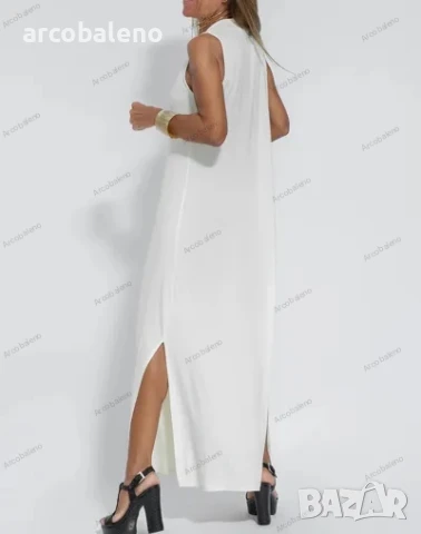 Дамска дълга лятна рокля с V-образно деколте, 4цвята , снимка 8 - Рокли - 41553600