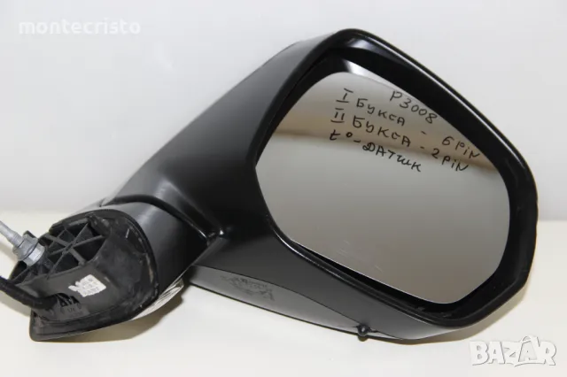 Дясно огледало Peugeot 3008 (2009-2016г.) 8153ZF / 8 пина / температурен датчик, снимка 3 - Части - 48939154