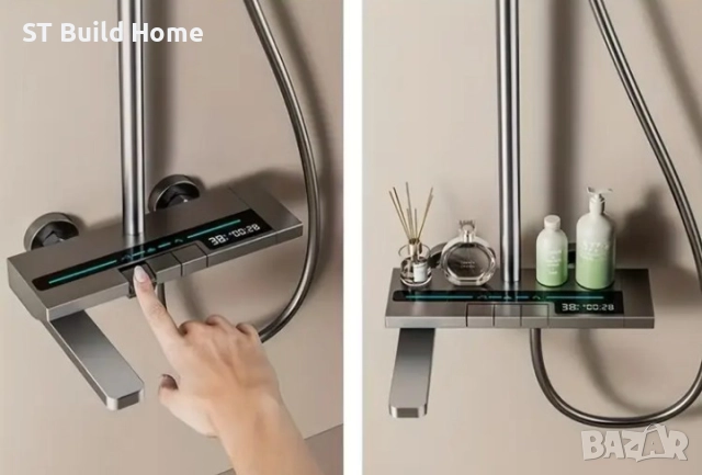 Луксозна Душова Система „Пиано Клавиш“ с LED Амбиентна Лента и Дигитален Термометър, снимка 4 - Душове - 51487547