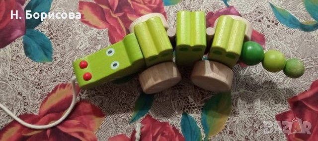 Дървен крокодил за дърпане, снимка 1