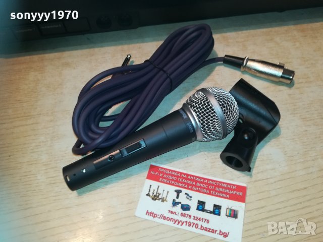 shure sm58 profi mic с кабел и държач 2003211800, снимка 1 - Тонколони - 32238796