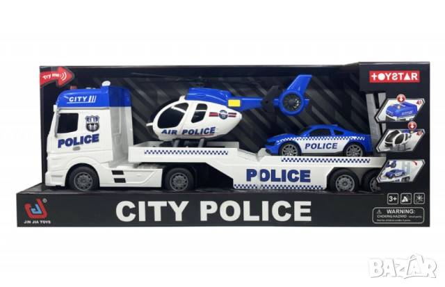 Автовоз с полицейски коли и хеликоптер, "City Police Transporter"