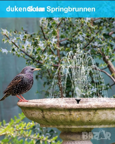 Соларен фонтан Biling 2.5W – с филтър и 6 дюзи, снимка 4 - Градински мебели, декорация  - 52711221