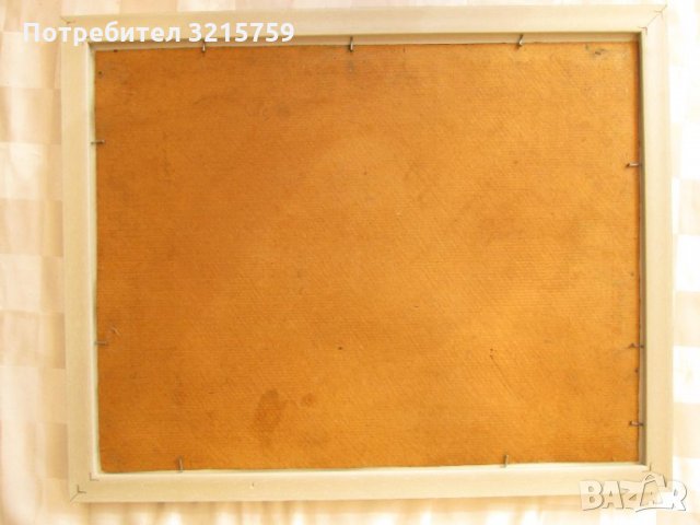 Стара картина ,Виктор Попов селски пейзаж,маслени бои,картонбои, снимка 4 - Картини - 35502034