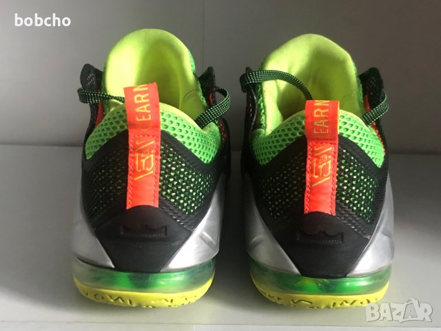 Nike LeBron 12 Low Remix Sneaker sz 10 Black/Metallic Silver-Green 724557-003, снимка 4 - Кецове - 38837819