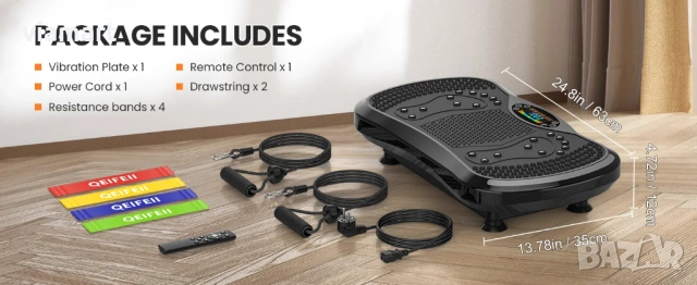 Фитнес вибрираща платформа Betuyoo 628B, 200 нива на интензивност, снимка 4 - Фитнес уреди - 53048387