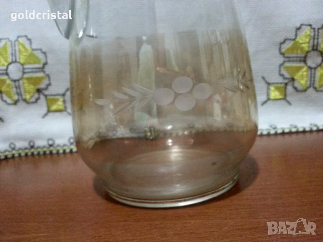 Стъклена кана, снимка 4 - Антикварни и старинни предмети - 42962919