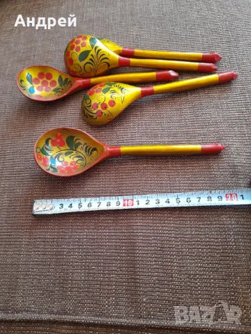 Стари Руски дървени лъжици, снимка 5 - Други ценни предмети - 48011975