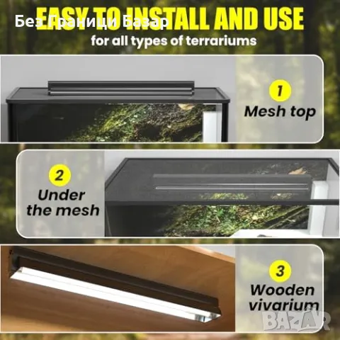 Нова T5 UVB 10.0 24W лампа за терариум – гущери, змии, хамелеони, животни, снимка 4 - Терариуми и оборудване - 49591723