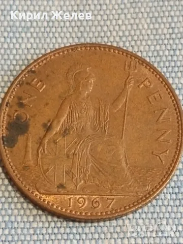 Монета 1 пени 1967г. Великобритания Кралица Елизабет втора за КОЛЕКЦИЯ 39799, снимка 2 - Нумизматика и бонистика - 48660345