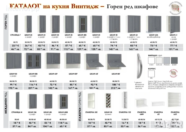 Кухня Винтидж Грижио 380 от модулни шкафове с Безплатен Проект за Вас, снимка 12 - Кухни - 49110996