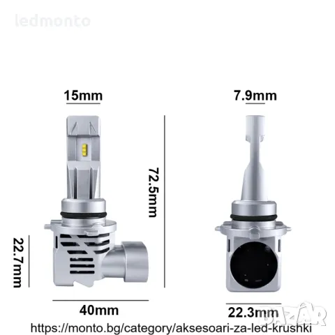 LED Крушки H7, H4, H1, HB3, HB4 - 15000LM, 110W, снимка 5 - Аксесоари и консумативи - 49157497