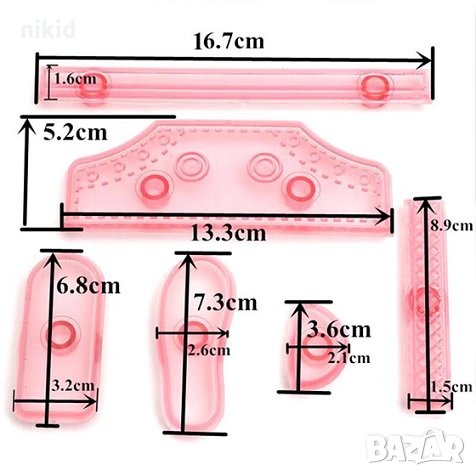 6 части бебешки обувки буйки буйка кецове резци форма молд лот за торта украса фондан резец, снимка 2 - Форми - 16591664