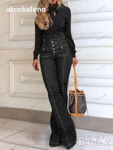 Нов дамски еластичен прилепнал дънков панталон с изпъкнала висока талия, 2цвята, снимка 10 - Дънки - 44053058