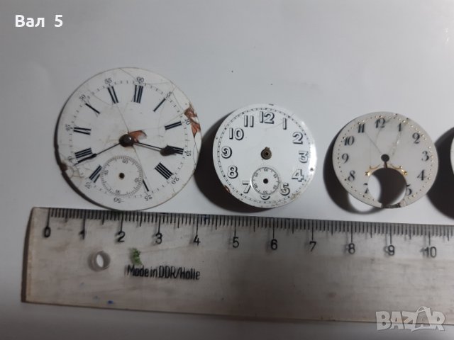 Порцеланови циферблати за стари джобни часовници - 5 броя, снимка 2 - Антикварни и старинни предмети - 32320469