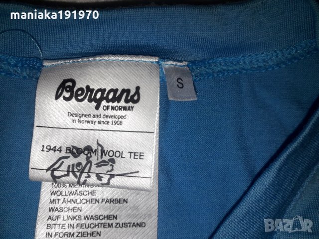 Bergans of Norway Bloom Wool Tee (S) мъжка блуза мерино, снимка 6 - Тениски - 32522482