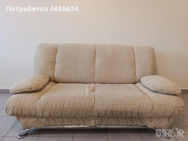 Бежов двоен диван, снимка 2 - Дивани и мека мебел - 52772177