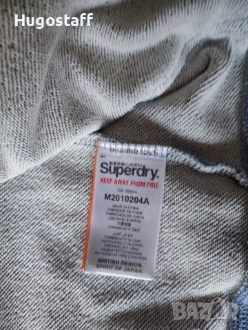 Оригинален суитчър худи яке сив Супердрай Superdry качулка цип Хл/Л, снимка 6 - Якета - 51983588