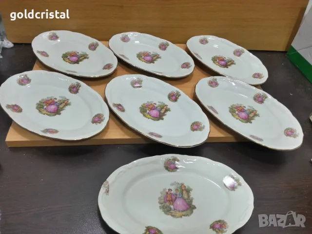 Стар български порцелан изида чинии елипси 