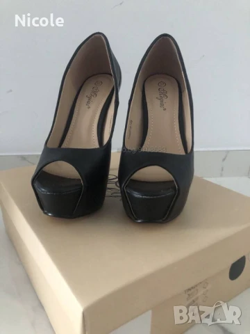 Кожени обувки на платформа и високи токчета, нови!, снимка 6 - Дамски обувки на ток - 50861631
