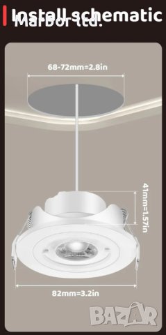 LED лунички 4.5W IP65, снимка 5 - Лампи за баня - 40519220