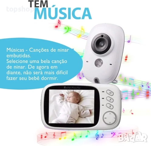 Нов Бебефон Boifun VB603 безжичен видео монитор с двупосочен разговор и нощно виждане , снимка 5 - Бебефони - 52152123