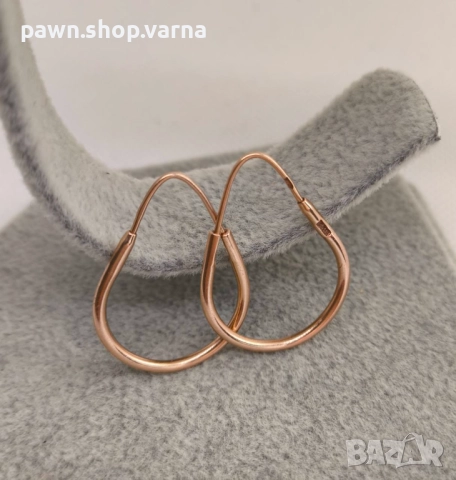 Златни обеци – съветско злато, проба 585, 14 карата, снимка 4 - Обеци - 51852216