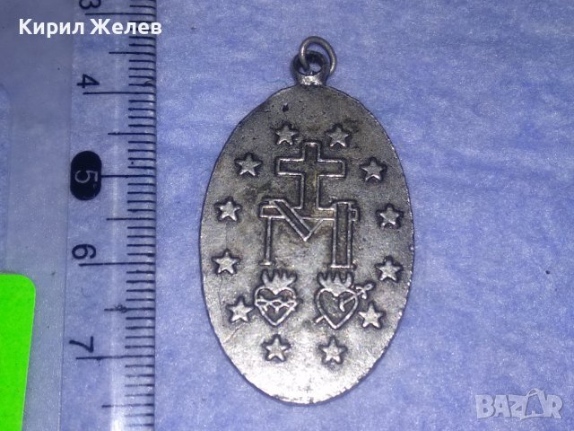 СТАРИННА ПОСРЕБРЕНА РИМОКАТОЛИЧЕСКА РЯДКА НАГРЪДНА ИКОНКА ДВУСТРАННА ИТАЛИЯ 34413, снимка 5 - Антикварни и старинни предмети - 39674746